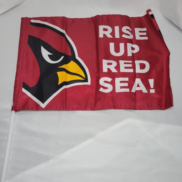 Arizona Cardinals 'Rise Up Red Sea' Double-sided Car Window Flag - Picture 1 of 4